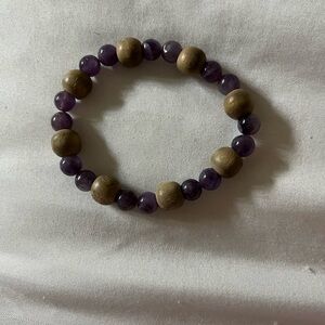 Purple and Brown Beaded Bracelet
